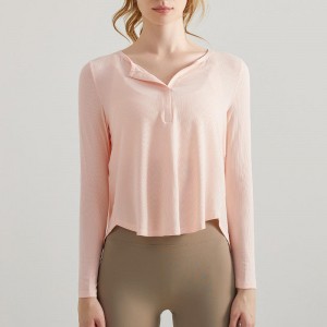 SC10261 camicia sportiva donna fitness top women sexy sport sudore camicia sport yoga allenamento sciolto a maglietta a secco veloce donna