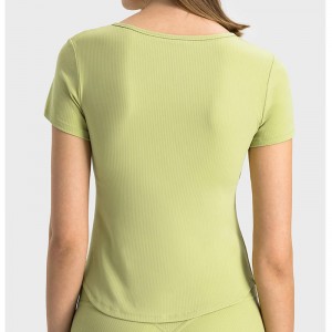 Maglietta SC10274 Slimt fit Women Sport Sport Adatta t-shirt da yoga a maniche lunghe abbigliamento da yoga per donne topi