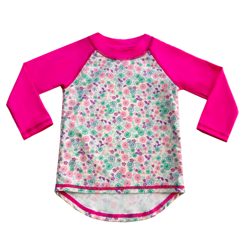 Design floreale Colore Contrasto a colori solido Top costume da bagno per bambini