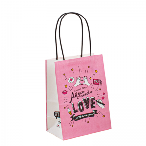 Borsa di carta kraft all\'ingrosso sacchetto di carta da spegnimentonera con logo per abbigliamento sacchetto di imballaggio personalizzato