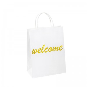 grazie sacchetto di carta il tuo sacche da regalo promozionale pernegozio di carta kraft con manici Kraft Paper Bag