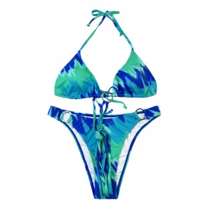 Costume da bagno a due pezzi alla cinghia a tracota Halter