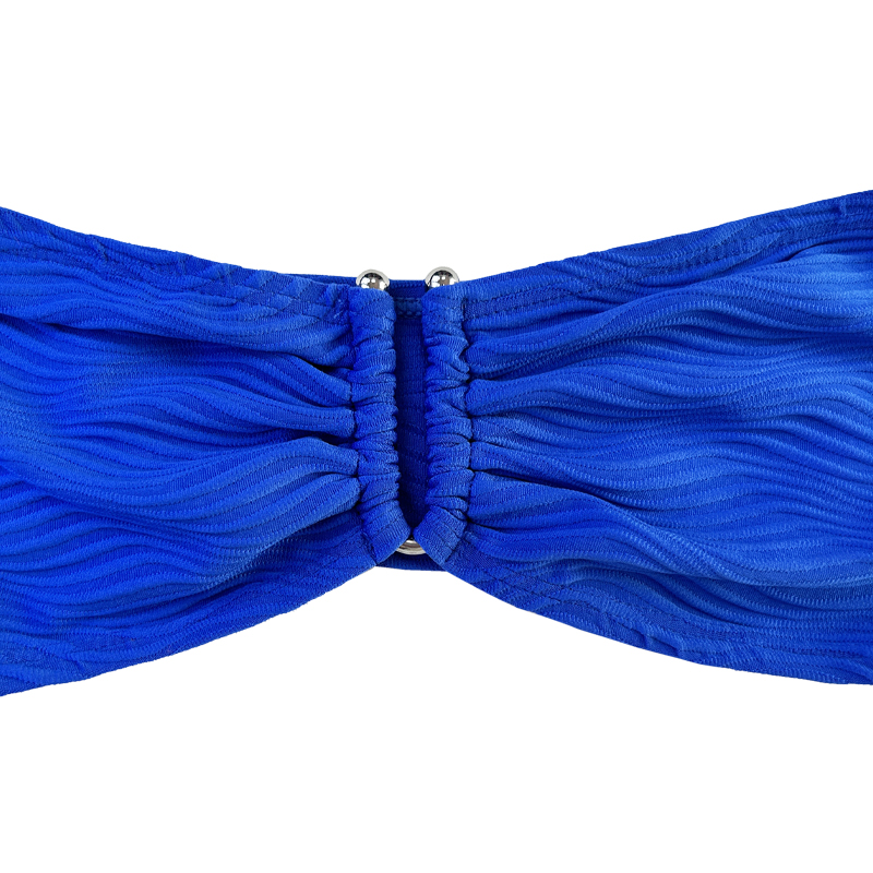 Modello blu speciale tessuto senza spalline a U-botton split da bagno