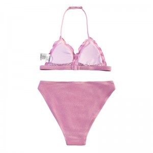 Triangolo flangiato del collo dei bambini Coppa dinuoto a due pezzi carino