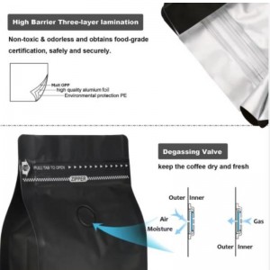 Sacchetti di caffè ecologici con sacchetti di imballaggio della valvola e cerniera