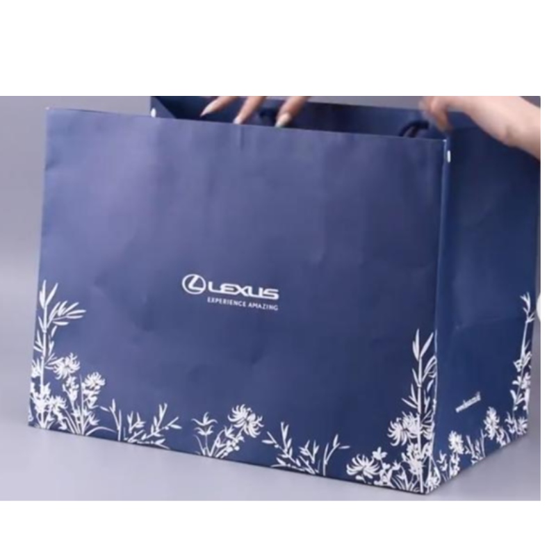 Sacchetto di carta per la spesa opaca di lusso con logo per borsa da imballaggio personalizzato