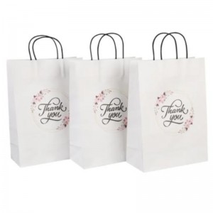 Borsa da regalo per matrimoni personalizzati per il matrimonio con maniglia per matrimoni personalizzati con manico con maniglia White White Kraft White Kraft White Kraft Dimensione