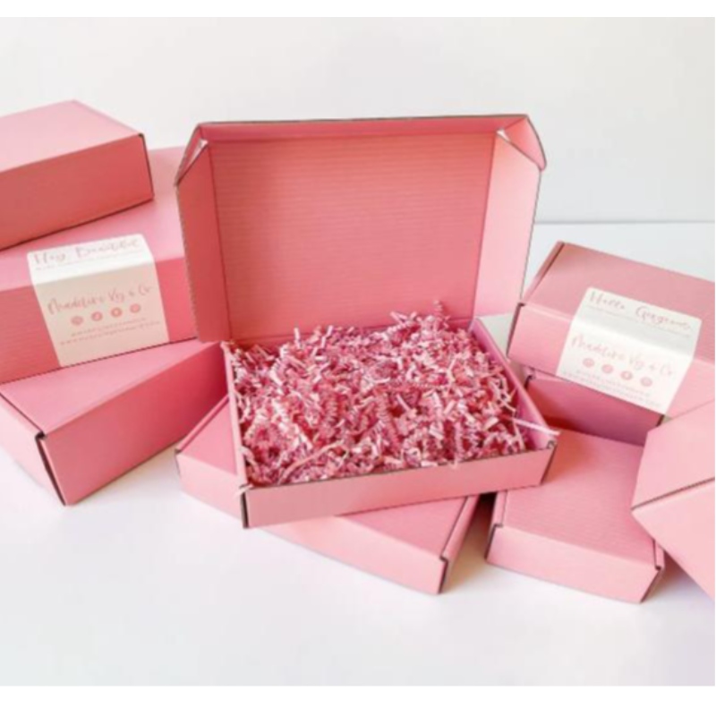 Logo personalizzato Pink Color Cosmetic Packaging Casella di spedizione Scatola di spedizione Scatola di spedizione