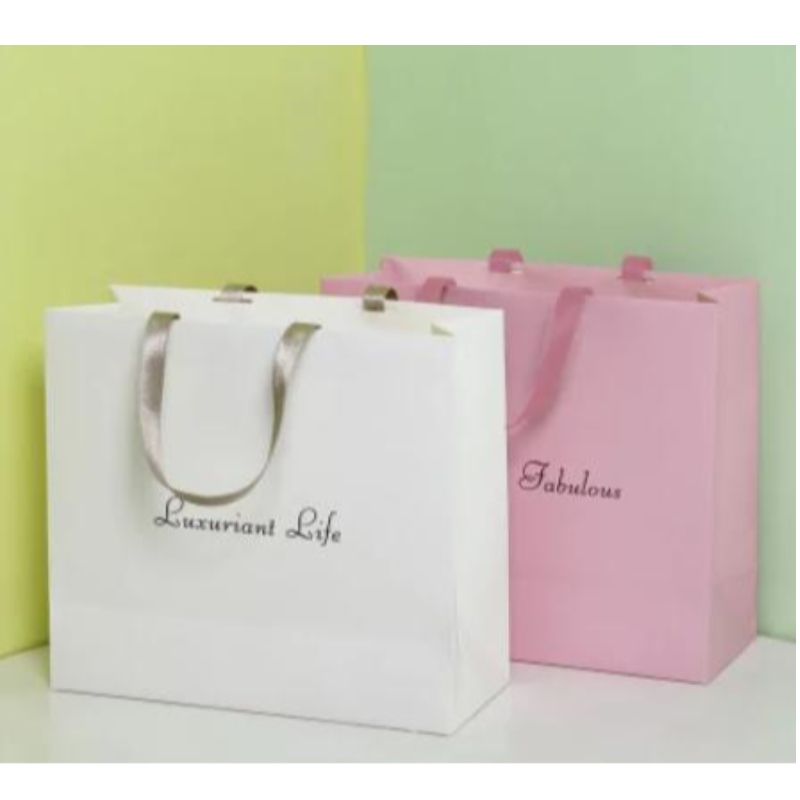Sagni regalo di logo personalizzato di alta qualità con sacchetto per la carta per la spesa per la stampa a manico