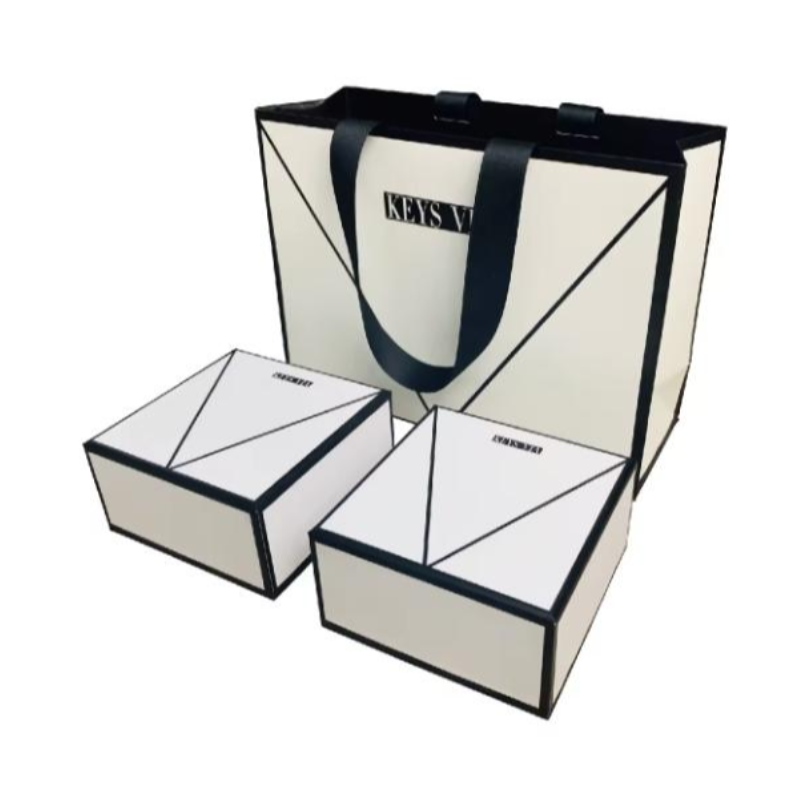 Bullotto per la cintura di gioielli bianchi eneri personalizzati per la cintura da regalo per imballaggio da carriera con manico anastro satinatonero