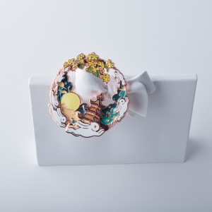 Badge in vetro laccato personalizzato, tassa di campionamento gratuito, adatto per la raccolta, ciondoli per badge in metallo oro, perno, placcatura