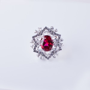 Hongde Elegant Circle con anelli di fidanzamento zirconico blu cubico acciaio inossidabile per donne gioielli da sposa colore argento