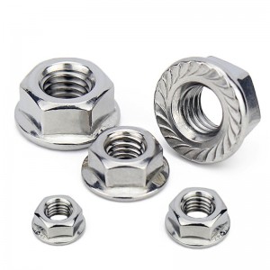 dado flangiato esagonale con dentellature