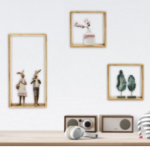 DIR Set di organizzazione per riporre la decorazione della parete con cornice in bambù