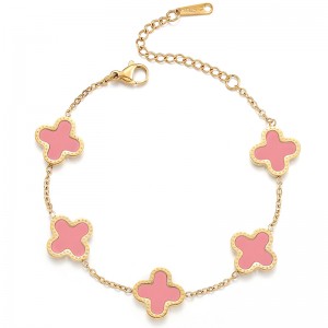 Oro Hongde 18 carati-Uomini placcati\\e le Donne\\Il braccialetto portafortuna con quadrifoglio di