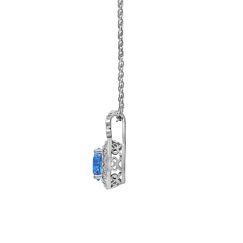 Hongde Platinum-Tondo con zirconi infiniti elementi in argento sterling placcato-Collana con pendente antico tagliato, (in precedenza Amazon Collection)