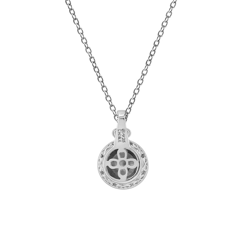 Hongde Platinum-Tondo con zirconi infiniti elementi in argento sterling placcato-Collana con pendente antico tagliato, (in precedenza Amazon Collection)