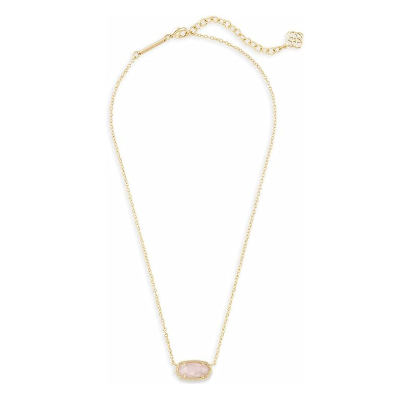 Collana minimalista con ciondolo rosa in oro rosa Collana con ciondolo per donna, gioielli di moda, oro 14k-Placcato