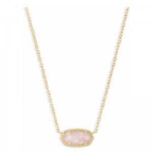 Collana minimalista con ciondolo rosa in oro rosa Collana con ciondolo per donna, gioielli di moda, oro 14k-Placcato