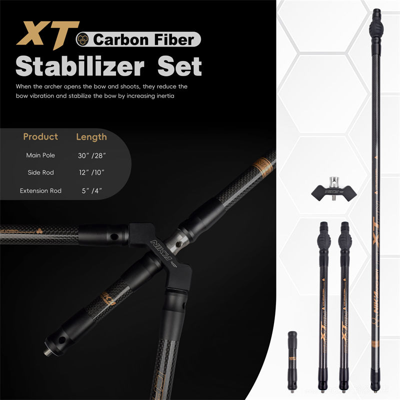 Stabilizzatori in carbonio XT 3K per arcieri