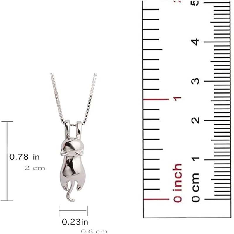 Collana con ciondolo a forma di gatto in argento, foglia a forma di gatto, in argento sterling, per donna, gioielli per gatti da donna, accessori per gatti per donne, mamma amante dei gatti, regali a tema, simpatici gioielli in argento con gattino, regali di compleanno per le donne.