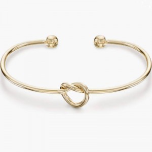Braccialetti per braccialetti per bracciale oro regolabile in oro 4k oro oro.-Bracciale a polsino aperto con design delnodo - moderni gioielli minimalisti per usura quotidiana e occasioni speciali