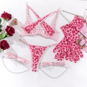 Migliore - Vendo sexy rosa vedere - attraverso donne seducenti\\Set di lingerie (tre - set di pezzi) My96646price:$119.99