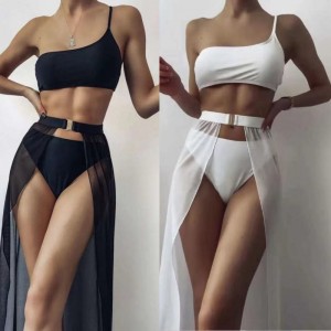 2025 Fashion Nuovo stile in stile in stile europeo e americano-Bikini senza schienale sexy tre-Set di pezzi, costume da bagno senza schienale, disponibile in stock V041 Prezzo:$79,99