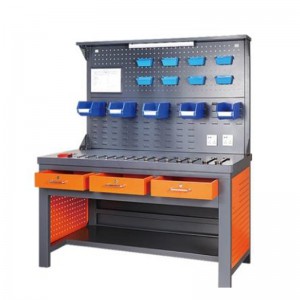 Banco di lavoro con striscia di illuminazione e tabellone