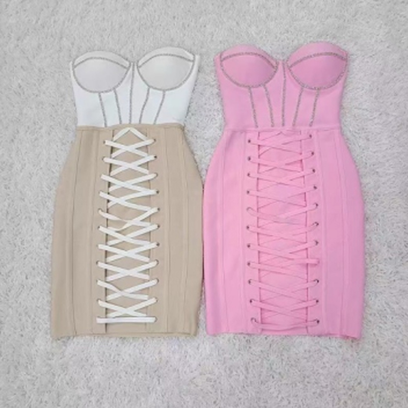 Drill Wrap Wrap Bandage Dress