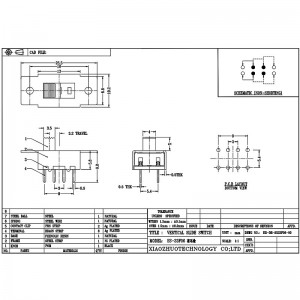 Scivolo Switch SS23F06 personalizzato-fatto doppio-Riga 6-Pin Vertical Aspir -Cleaner Assiccante Sliding Interruttore